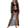 thumbnail image 3 of Txlixc Mujeres Open Front Cover-ups Ropa de playa Manga larga Bordado Encaje Txlixc Sexy, 3 of 8