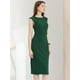 thumbnail image 4 of Vestido Tubo Allegra K Verde Oscuro M Cuello Redondo Sin Mangas, 4 of 6