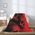 thumbnail image 2 of Sikiie Red And Black Abstract Skull Cozy Flannel Fleece Throw Blanket: Lightweight & Thick for All Seasons - Perfect for Women, Men, & Kids"50"x40", 2 of 6