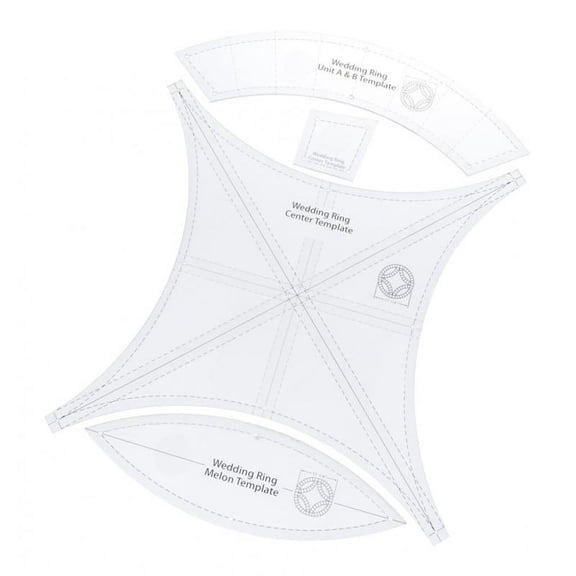 YsXoWiui 4pcs Creative Grid Double Wedding Ring Template Dressmaker Sewing Quilting Ruler
