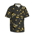 thumbnail image 2 of Balery Bumblebee Print Men's Hawaiian Shirts Short Sleeve Beach Shirt Relaxed Fit Vacation Button Down Shirts-X-Large, 2 of 9