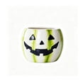 thumbnail image 5 of Halloween Ceramic Pumpkin Candle Holders, Striped Jack O Lantern Mini Planter Decor for Fall Tabletop, 5 of 6