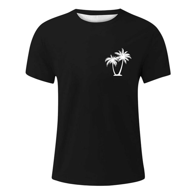 T-shirt Homme Mode Été Plage Imprimé Noix de Coco Petit Confortable Respirant Manches Courtes