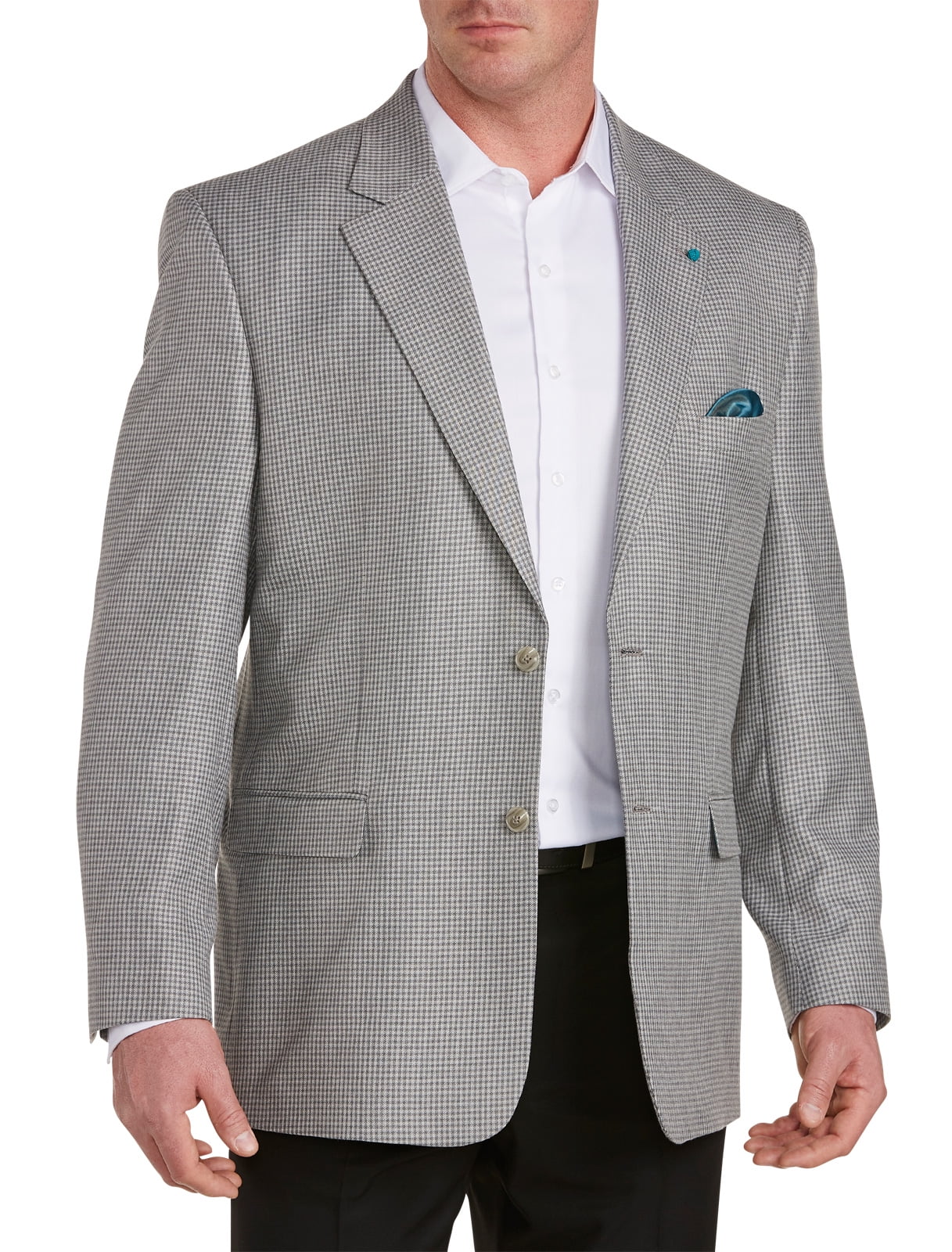 Oak Hill by DXL Men's Big and Tall Mini-Check Jacket-Relaxer Sport Coat ...