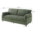 thumbnail image 2 of DEALTOPS 83" Corduroy Loveseat Sofa, 850lbs Heavy Duty 2-Seater Couch, Iron & Wood Frame, Sage Green, 2 of 6