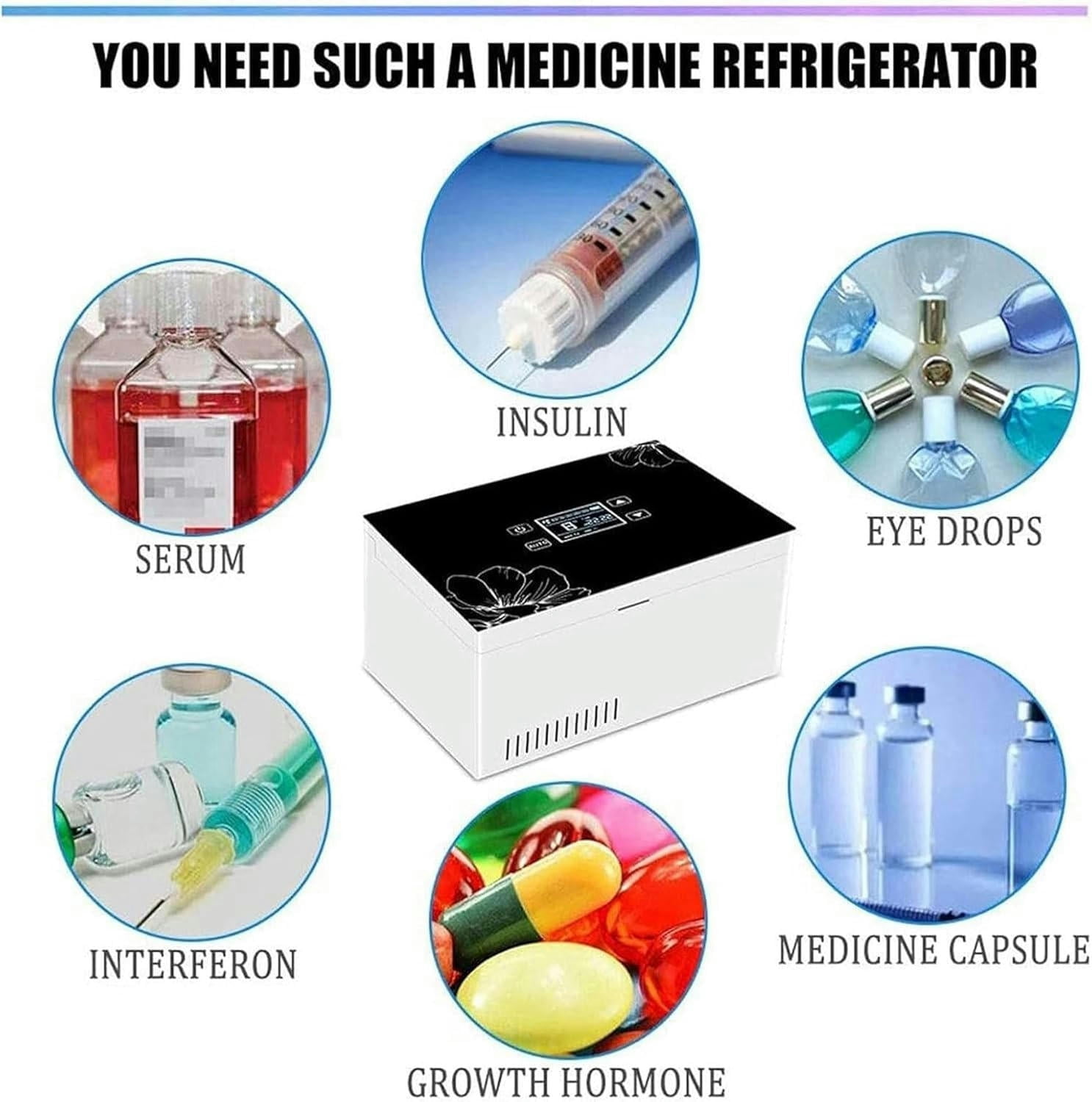 GXCZ Refrigerator, Insulin Refrigerator, Portable Refrigerator, Insulin Cooler, Refrigerator, LCD Display Screen, Car Mini Refrigerator, Refrigerator, Portable Medical