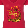 thumbnail image 4 of Inktastic 2026 Year of the Horse Happy New Year's Women's V-Neck T-Shirt, 4 of 5