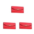 thumbnail image 2 of Cartera de cuero Qarigey para mujer, monedero, Color sólido, Tipo 2, Rojo, 2 of 6