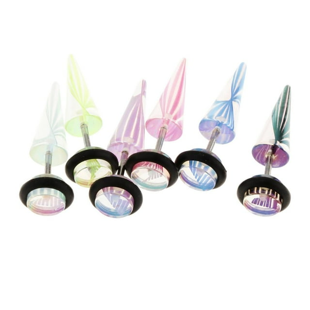 6 piezas de oreja oreja joyería moda acero inoxidable Junta tórica jinwen Tapones auditivos falsos