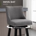 thumbnail image 3 of HOMCOM 28" Upholstered Bar Stool Swivel Bistro Pub Dining Chairs Dark Grey, 3 of 9