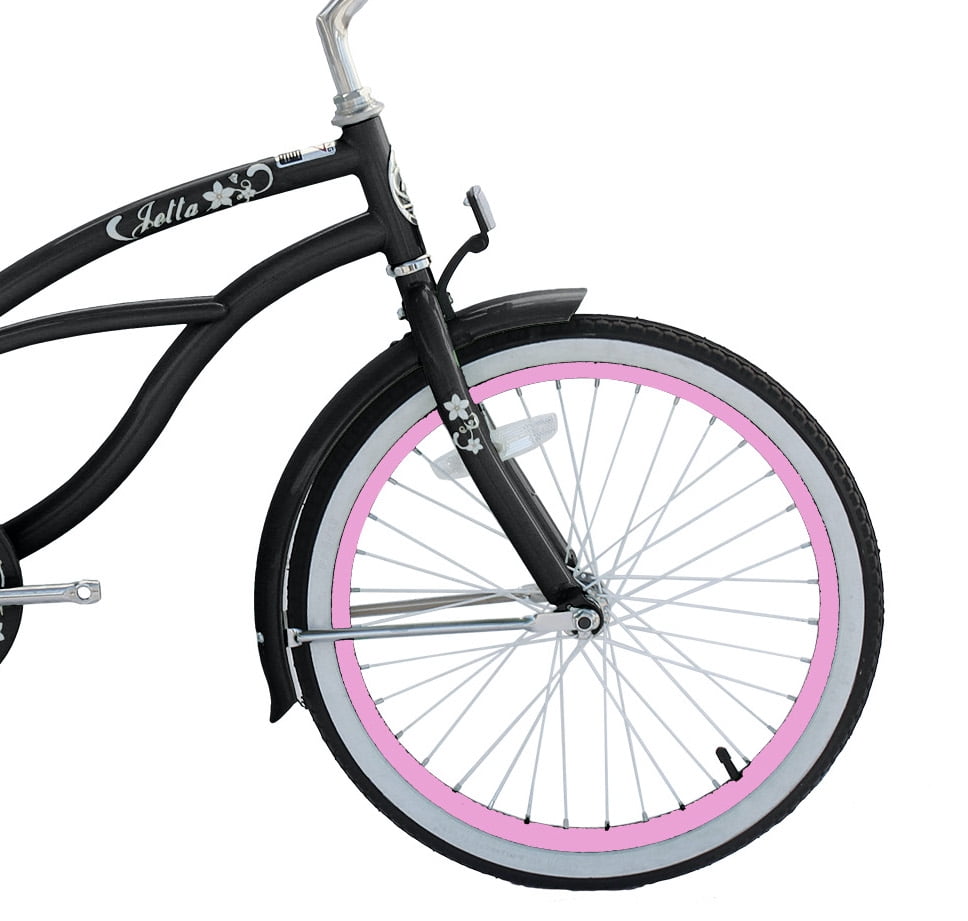 WonderWheels 20 In. Beach Cruiser Coaster Brake Single Speed Bicycle, Bike, Stainless Steel Spokes One Piece Crank Alloy Rims 36 H - Black