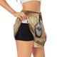 thumbnail image 1 of Balery Magnetic Old Compass On World Map Pantalones cortos deportivos para mujer con forro y dos bolsillos, elásticos, para entrenamiento, gimnasio, yoga-X-Large, 1 of 7
