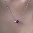 thumbnail image 4 of JeenMata February Birthstone Pendant Two Stones Necklace - in White Gold Plating Over Silver, 4 of 6