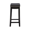 thumbnail image 3 of Linon Cessford 26.5" Backless Counter Stool, Black with Black Faux Leather, Includes 2 Stools, 3 of 10