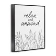 thumbnail image 2 of Stupell Industries Contemporary Relax Unwind Minimalist Leaves Black Framed Giclee Art, 11 x 14, by Lettered and Lined, 2 of 8
