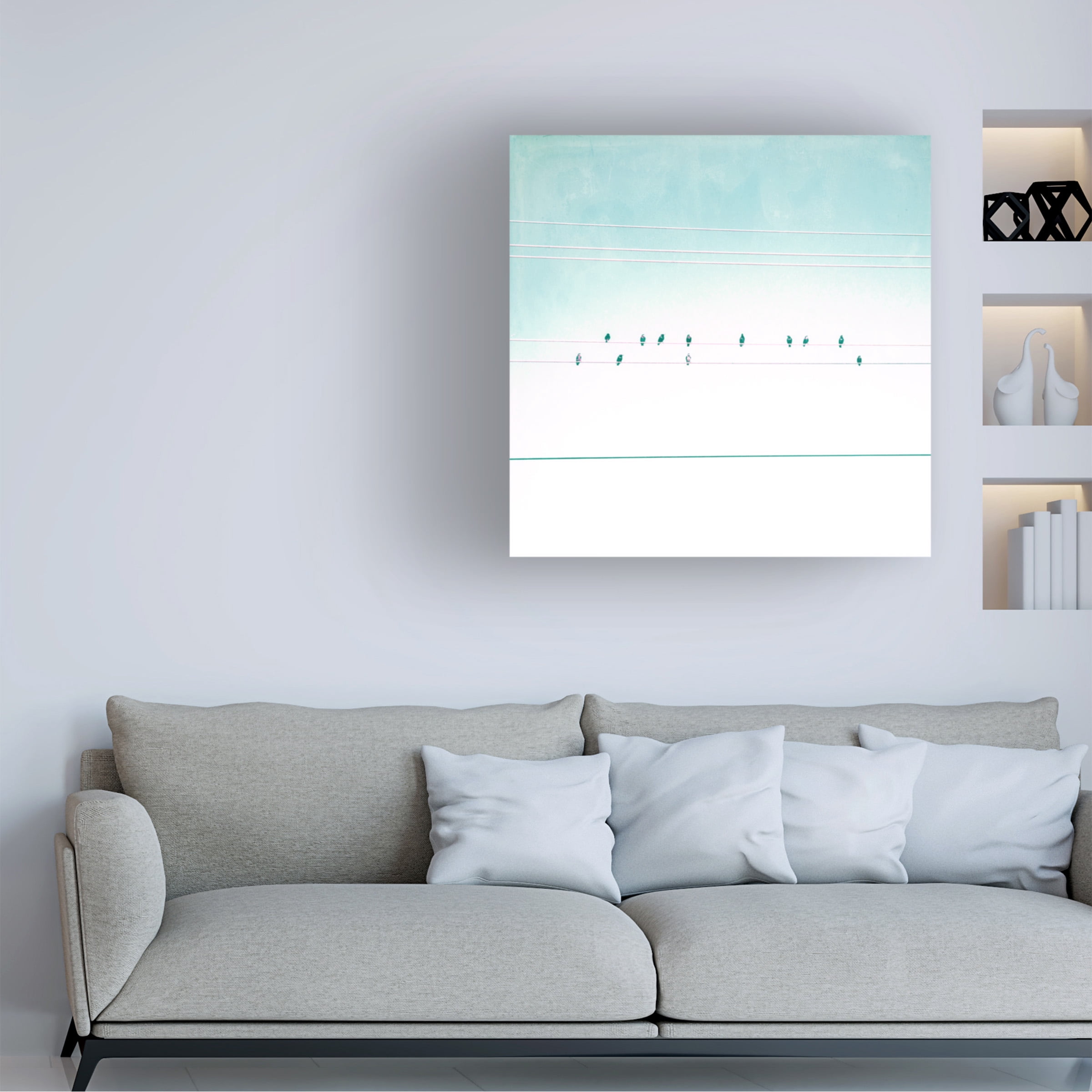 Thomas Brown 'Birds on Wires IV' Canvas Art