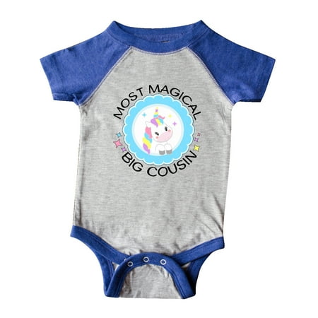 

Inktastic Most Magical Big Cousin badge- cute unicorn Gift Baby Girl Bodysuit