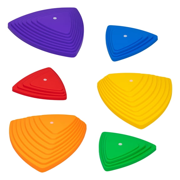 WYZworks - Balance Stepping Stones for Kids - Jumping Steps Stones - Great for Balance, Exercise and Coordination - Indoor and Outdoor Playing Equipment for Kids - 6 Pieces in 2 Sizes