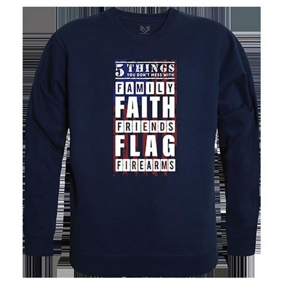 Rapid Dominance  5 Things YDMW 2 Graphic Crewneck Sweatshirt, Navy - Extra Large