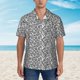 thumbnail image 2 of Fotbe Weave Geometric Camisa Hawaiana para Hombre Unisex – Camisa Casual de Verano con Botones de Manga Corta de Algodón y Lino,X-Large, 2 of 7