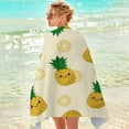 thumbnail image 6 of dinapents Organic Cotton Beach Towel 75x150cm - Oversized Sand-Resistant Quick Dry Towel with Summer Pineapple Pattern, Multi-Purpose for Picnic Yoga, 6 of 6