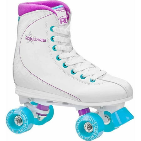 57mm Quad Roller Skate Wheels - Roller Star 600 Women\'s Quad Skate, Purple/White/Baby Blue