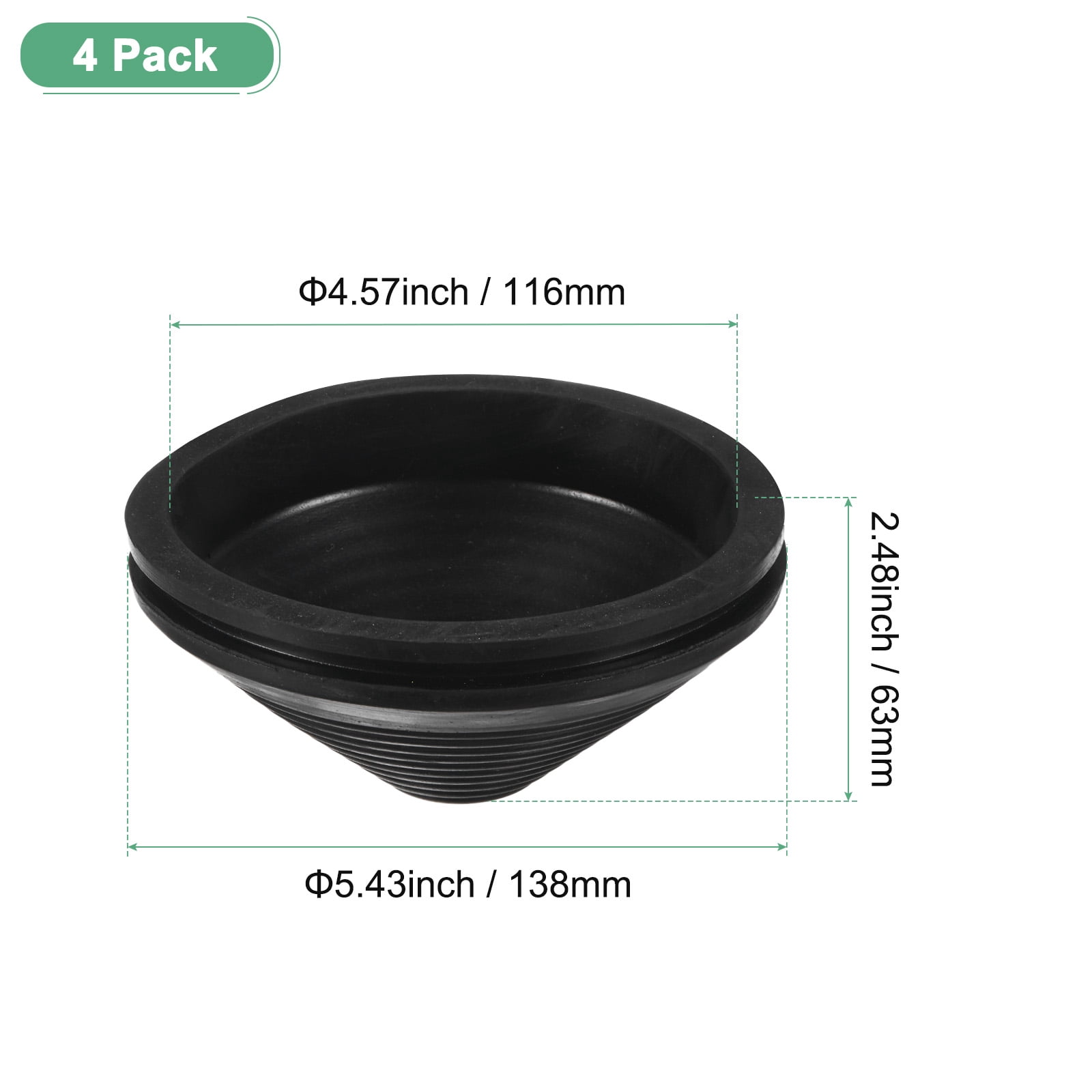 Uxcell 4-Pack Rubber Grommets for Wiring 130mm Tower Shaped Grommet