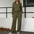 thumbnail image 2 of felwors Women's 2 Piece Sets Outfits Casual Long Sleeve Sweatsuits Polo Top and Wide Leg Pants Matching Sets AG, XL, 2 of 8
