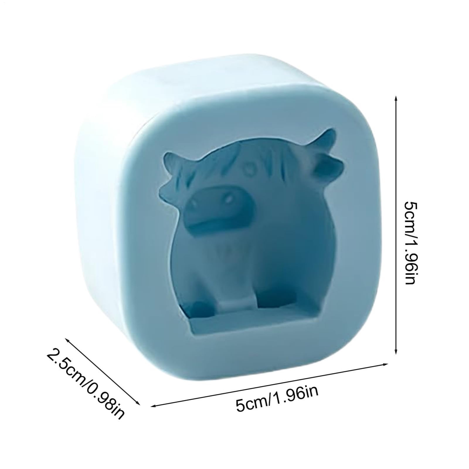 Single Grid Highland Cow Ice Mold Silicone Cute Animal Shape Ice Cube Tray for Drinks Coffee Tea Whiskey Cocktail Freezer Mold Reusable BPA Free Ice Maker