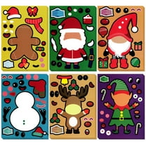 Wrapables Make Your Own Christmas Stickers, DIY Make a Face Sticker Sheets, Holiday Crafts and Activities, Party Favors (24 Sheets), Xmas Friends