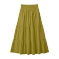 thumbnail image 5 of Wxolcjlv Women's Solid Tiered Maxi Skirt Smocked Waist Gathered Ruffle Layer Flared Silhouette Skirts, 5 of 5