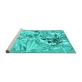 thumbnail image 2 of Ahgly Company Machine Washable Indoor Rectangle Oriental Turquoise Blue Industrial Area Rugs, 4' x 6', 2 of 4