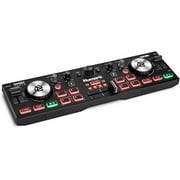 Numark DJ2GO2 Touch – Compact 2 Deck USB DJ Controller For Serato DJ with a Mixer / Crossfader, Audio Interface and Touch Capacitive Jog Wheels,Black