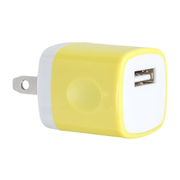 Spark Electronic 1PC Yellow Universal USB Port AC/DC Power Adapter Home Wall Charger Plug W/ Easy Grip for iPhone 7/7 plus 6/6 plus Samsung Galaxy S5 S4 S9¡­