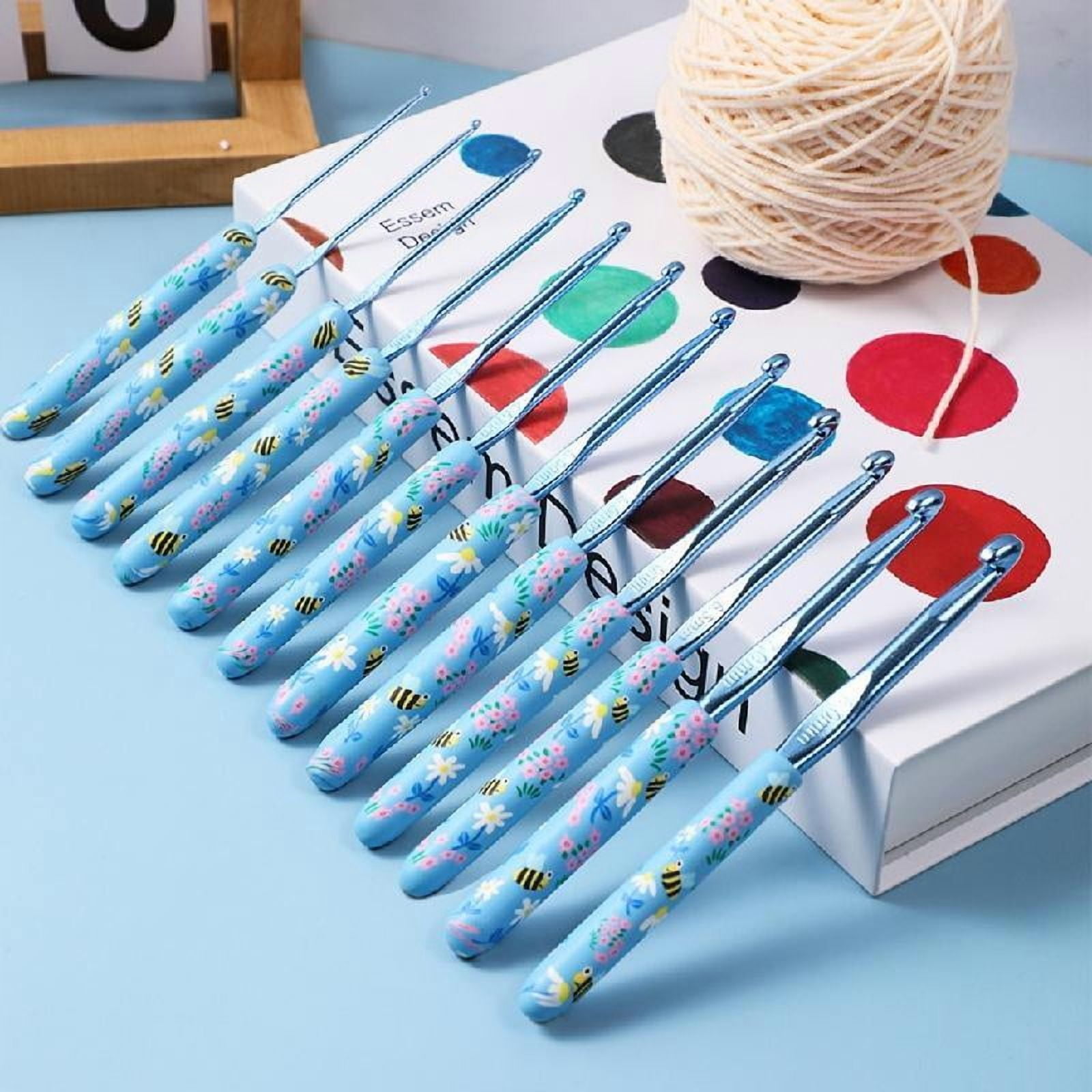 9/12Pcs Ergonomic Handle Crochet Hook for Beginner Crochet Knitting Weaving