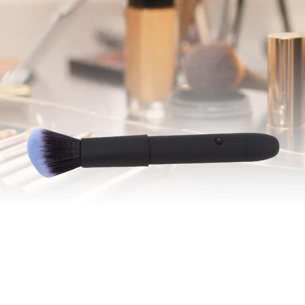 Brocha Brocha De Maquillaje Eléctrico Recargable Brocha Para Base Con Vibración De 10 Engranajes Para Rubor En Polvo Suelto Negro