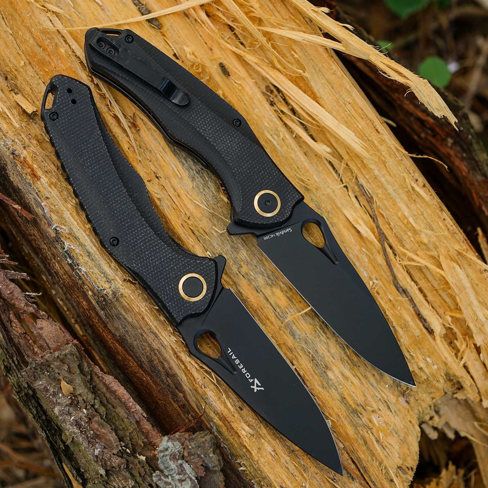 FORESAIL Praxis Pocket Folding Knife 3.62"14c28n Blade,4.8" Micarta handle.with Pocket Clip.