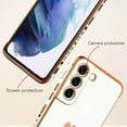 thumbnail image 2 of Compatible with Samsung Galaxy S21 Case Love Heart Plating Electroplate Luxury Elegant Case Camera Protector Soft TPU Shockproof Protective Corner Back Cover Galaxy S21 Case -White, 2 of 10