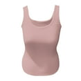thumbnail image 5 of GXIPO Womens Square Neck Double Lined Tank Tops Low Back Fitted Sleeveless Tops Light pink 2XL, 5 of 6