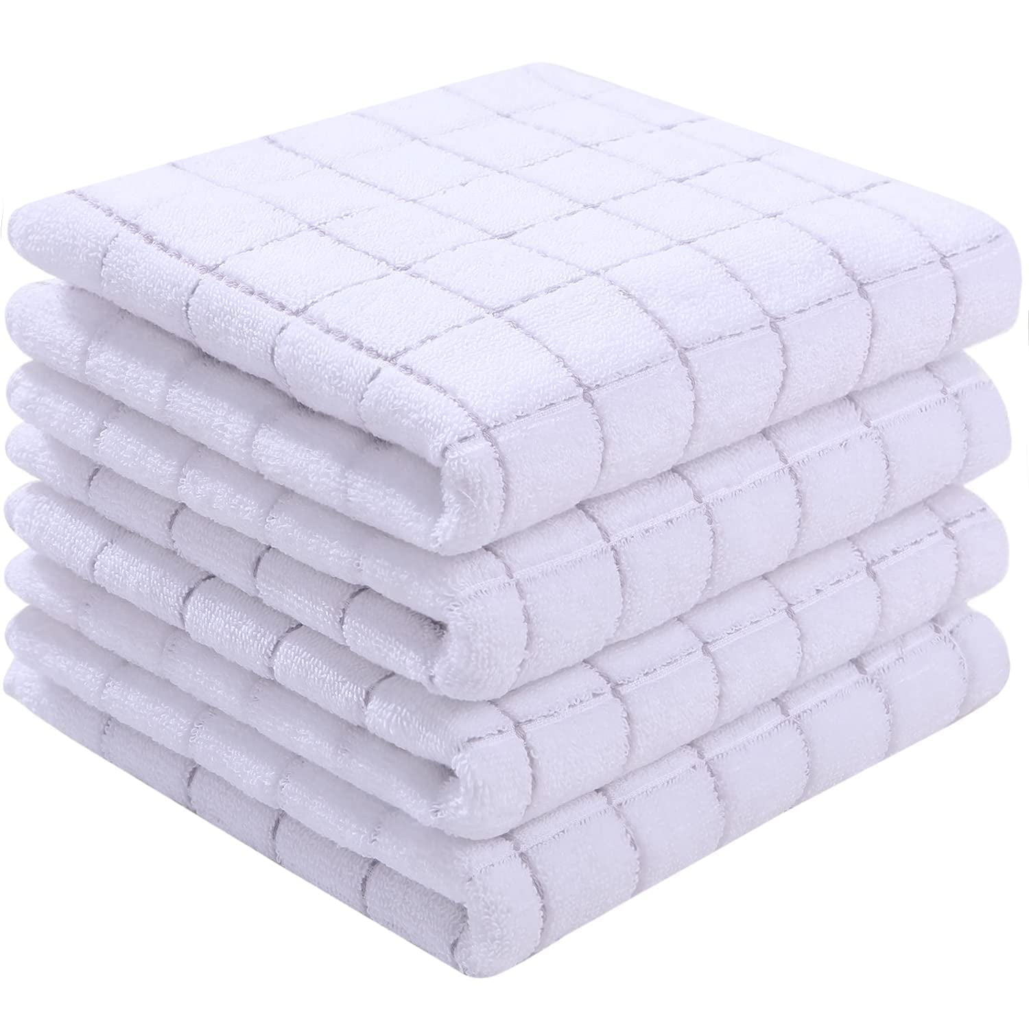 decorUhome 100 Cotton Terry Kitchen Towels, Soft and Super Absorbent