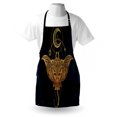 thumbnail image 3 of Psychedelic Apron Mystic Alchemy Symbol Hidden Sign Universe Science Artful Image Print, Unisex Kitchen Bib Apron with Adjustable Neck for Cooking Baking Gardening, Petrol Blue Yellow, by Ambesonne, 3 of 3