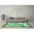 thumbnail image 3 of Ahgly Company Indoor Square Abstract Turquoise Blue Modern Area Rugs, 7' Square, 3 of 4