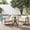 Warm Gray, variant on Christopher Knight Home 3-Piece Wood Outdoor Chat Set, Arm Chairs & Side Table, Beige Cushion, Warm Gray