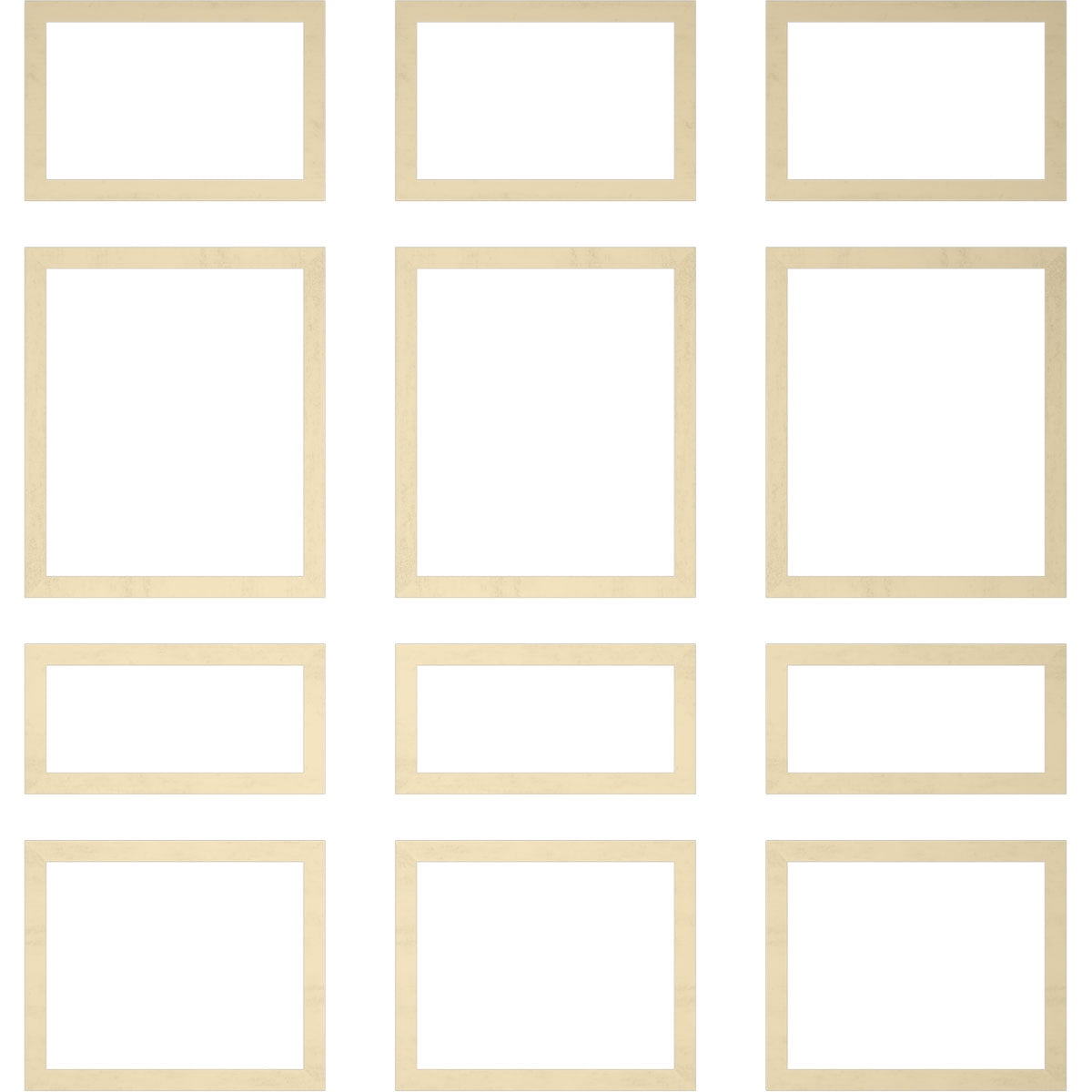 Ekena millwork 94 1/2"L (Adjustable 94 1/2"H to 120"H) Ashford Square Panel Full Wall Wainscot Paneling Kit