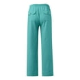 thumbnail image 3 of XDZJLR Men's Casual Pants Male Solid Full Length Loose Button Pocket Drawstring Fashion 更多 Trousers, 3 of 4