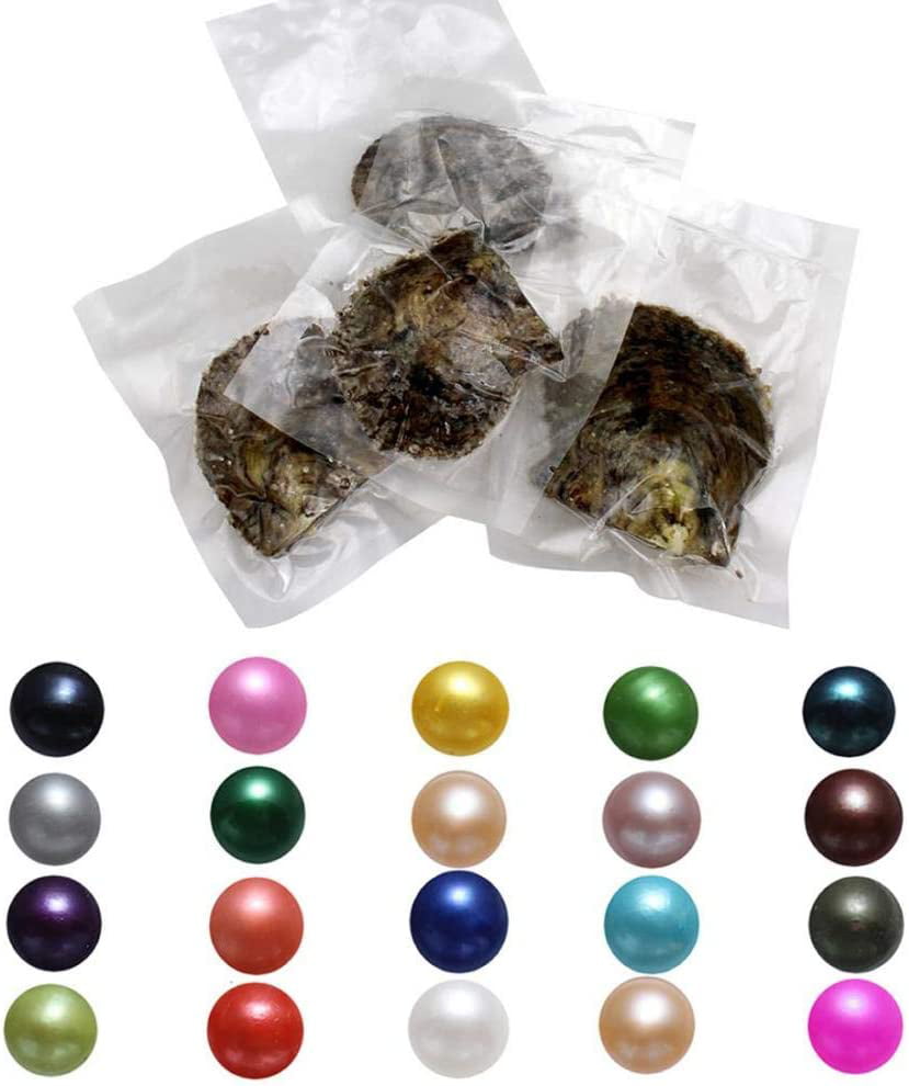 Freshwater Cultured Love Wish Pearl Oyster with Mixed Colors 7-8mm 50PC Oysters with Pearls Inside 
