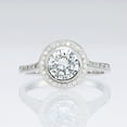 thumbnail image 2 of Tilo Jewelry Solid 925 Sterling Silver Round Halo Engagement Ring with Cubic Zirconia CZ Stones | Size 8 | Classic Engagement Wedding Ring | Women & Unisex, 2 of 6