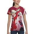 thumbnail image 4 of Hazbin Hotel Characters Teen T-Shirt Crewneck Short Sleeve Double-Sided Print Summer Tee Shirts Top For Youth Boys Girls Children X-Small, 4 of 7