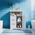 thumbnail image 5 of Homall Wood Bathroom Floor Cabinet with 3 Drawers and 1 Cupboard Free Standing Storage Organizer Hallway Entryway Cabinet for Living Room Kitchen, Gray, 5 of 8