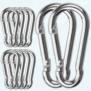 30 Pack Sliver Spring Hook, Zinc-Galvanized Steel Carabiner Small M4x40MM Carabiners for Backpacks or Key Chains, Silver Quick Link Snap Spring Clip Hook for Ropes, Pet, Indoor and Outdoor Equipment